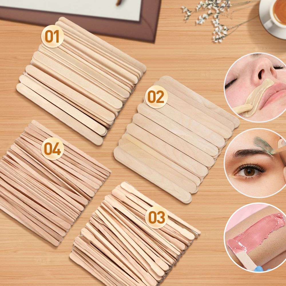 Hair Wax Stick - 500/200/100Pcs Wooden Hair Removal Stick Face