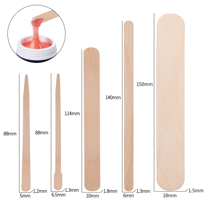 Hair Wax Stick - 100pcs Disposable Waxing Wooden Tongue Depressor