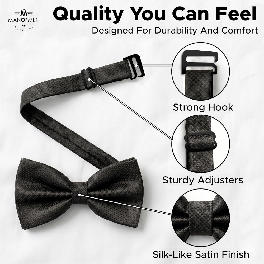 Polyester Solid Pretied Bow Ti - Men'S Grooming review and price