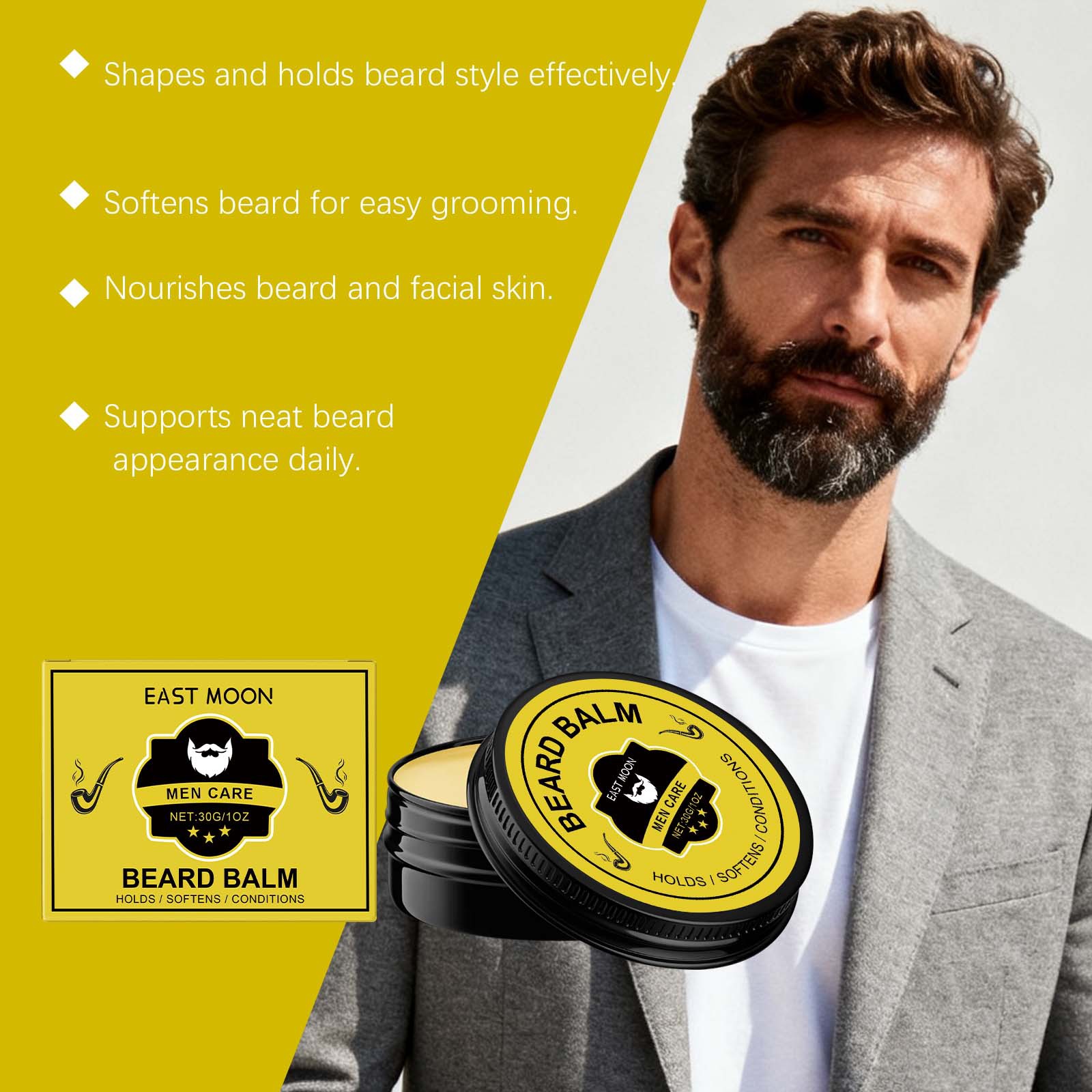 East Moon Men Beard Care Balm  - Men'S Grooming Wax review and price