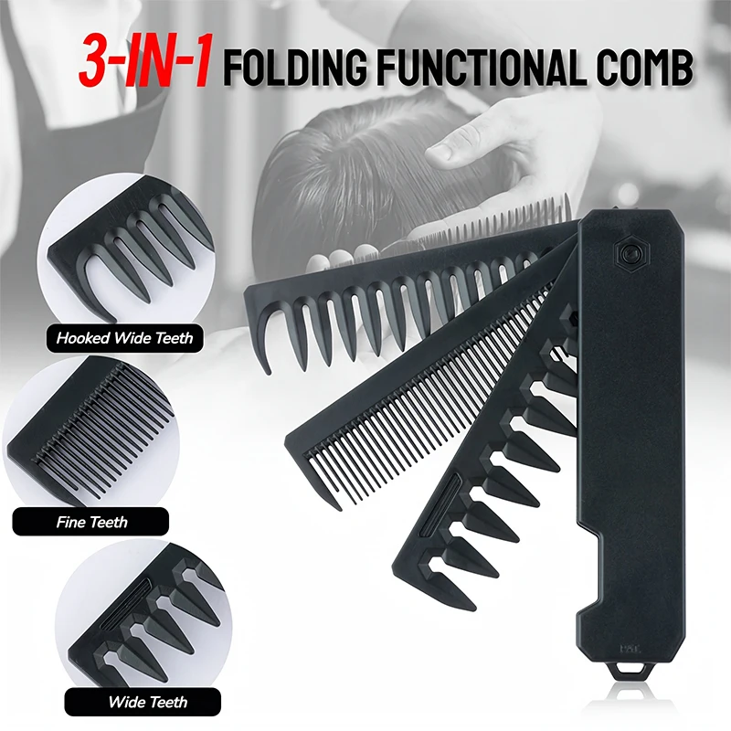 3-in-1 Folding Beard Comb for  - Mens Grooming Kit Bag review and price