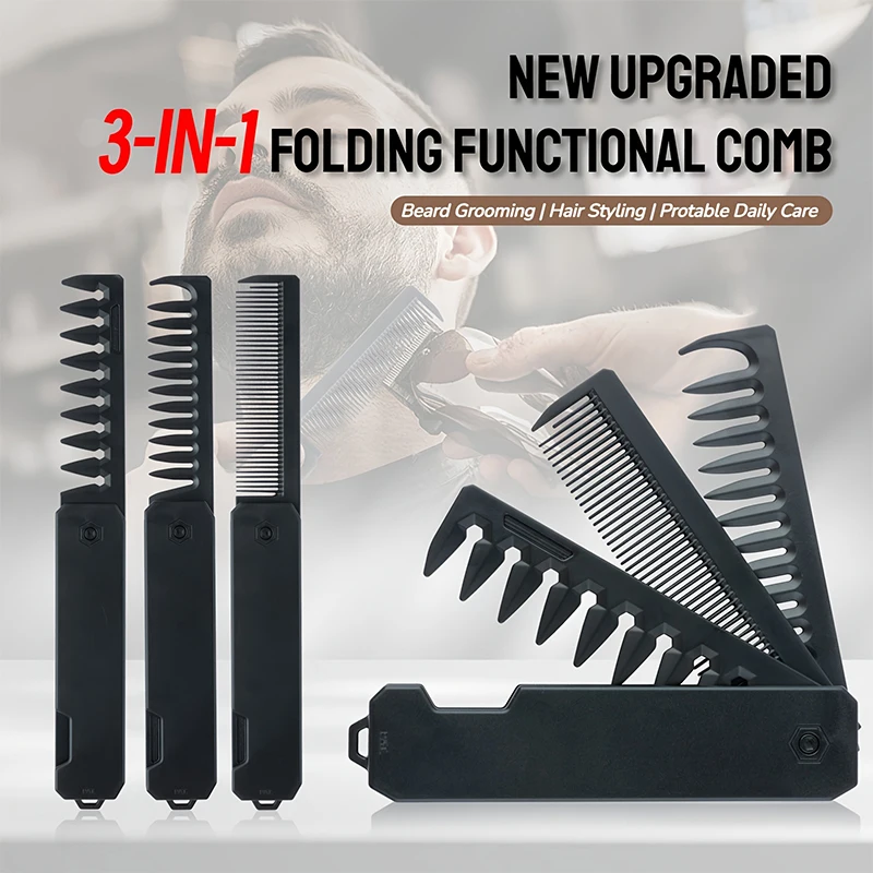 3-in-1 Folding Beard Comb for  - Mens Grooming Kit Bag review and price