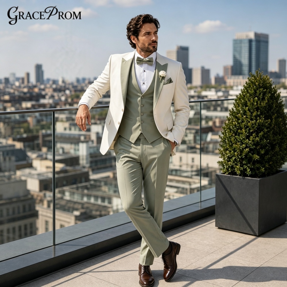 Elegant Notched Lapel Men Suit - Men'S Grooming Trends review and price