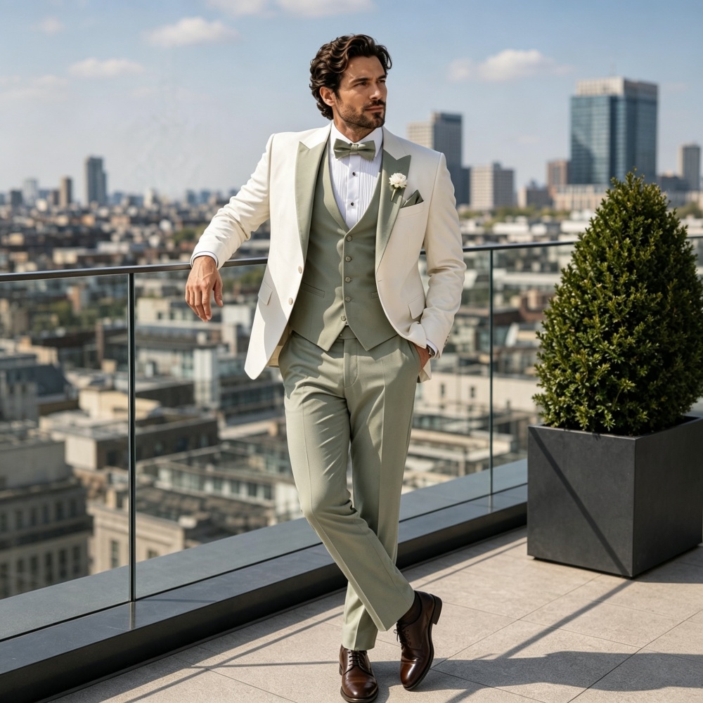 Elegant Notched Lapel Men Suit - Men'S Grooming Trends review and price