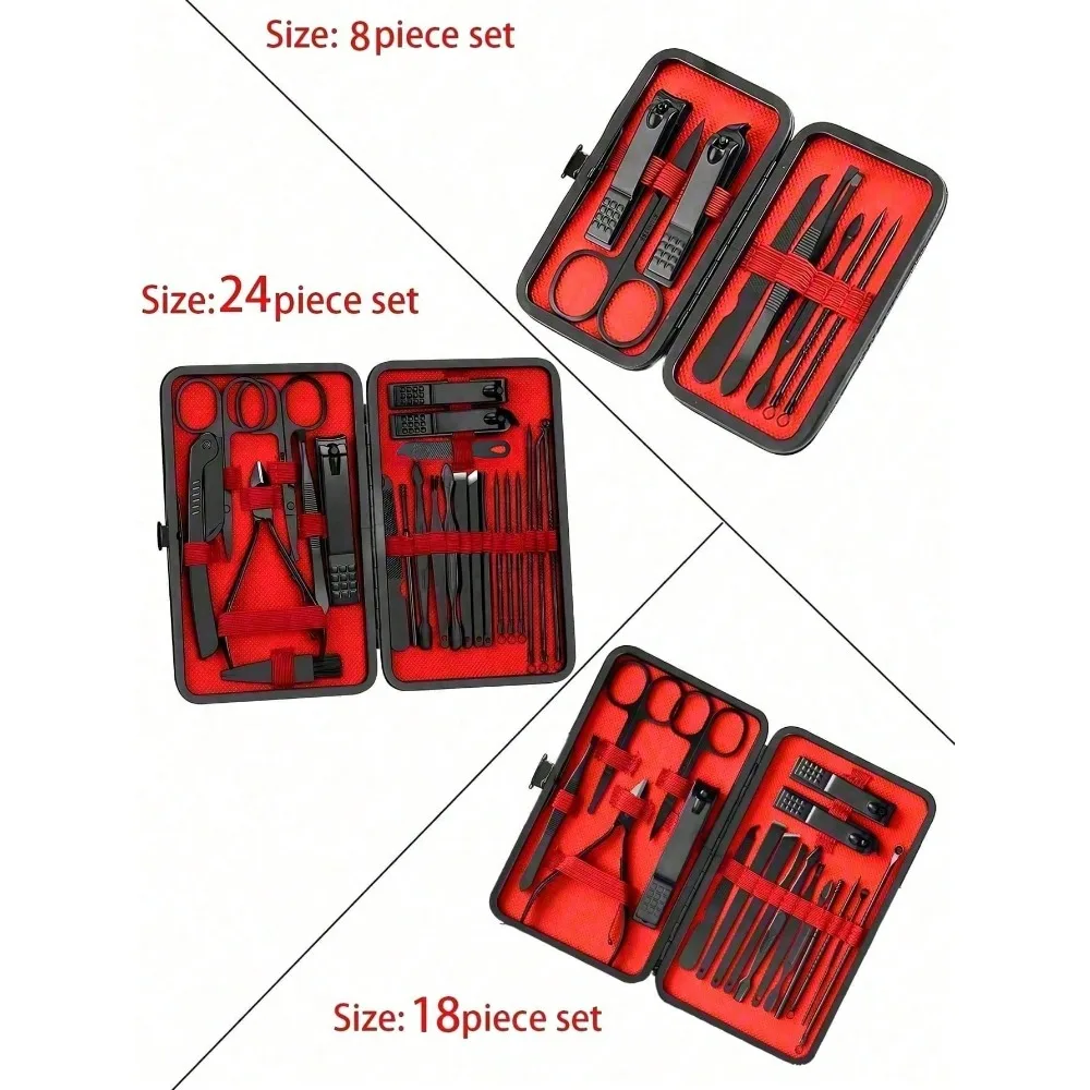 8/24pcs Professional Manicure  - Mens Grooming Kit Bag review and price