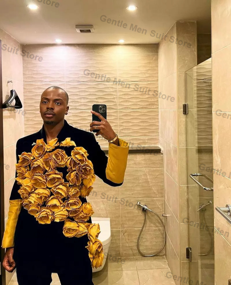 Yellow Black Men Suits Set 2 P - Men'S Grooming review and price